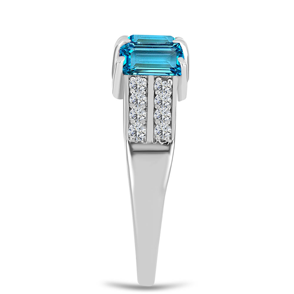 HopeaSormus Sveitsin Sinisellä Topaasilla ja Valkoisella Topaasilla