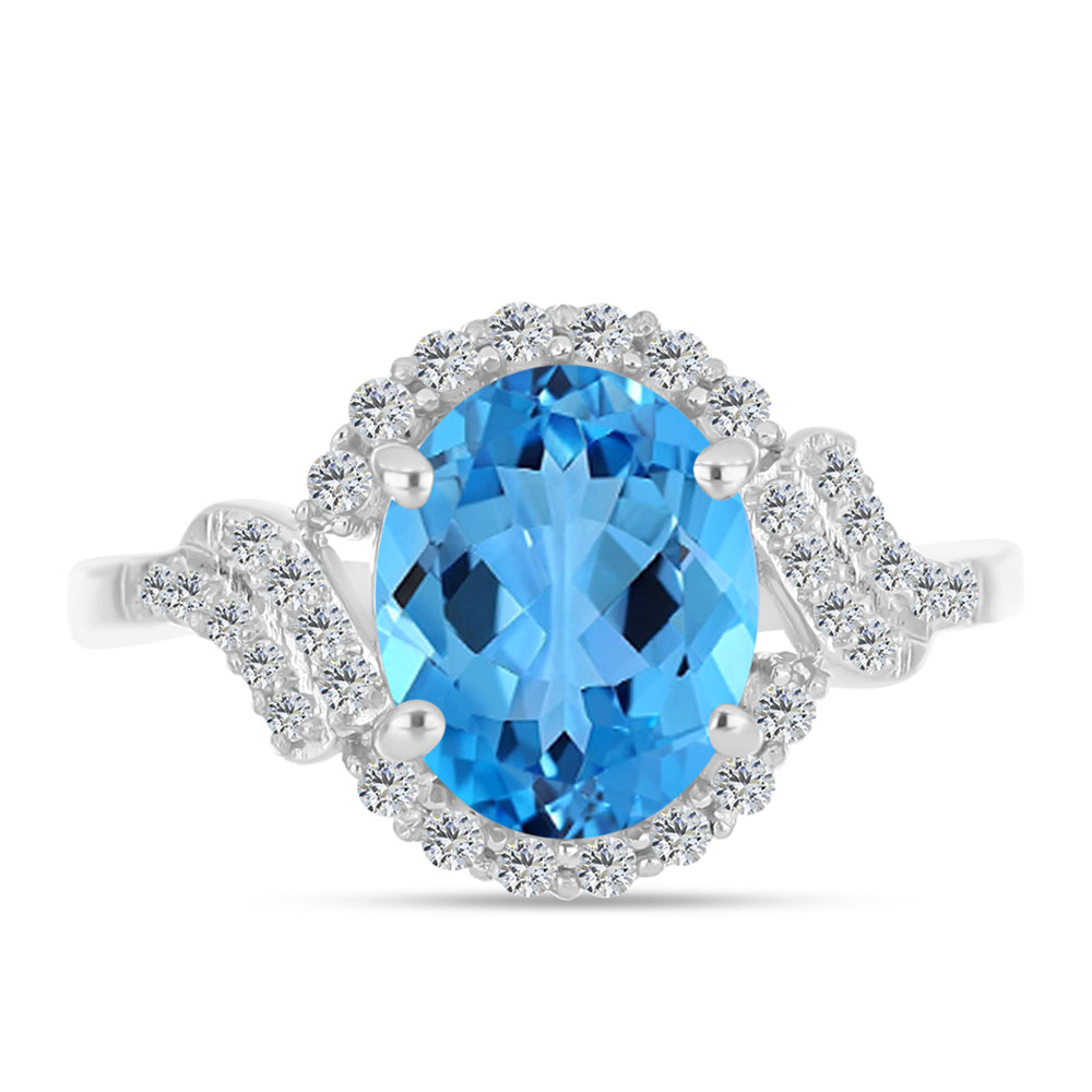 HopeaSormus Sveitsin Sinisellä Topaasilla ja Valkoisella Topaasilla