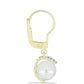 Kullatut hopeat Korvakorut Makeanveden Valkoisella Helmellä ja Valkoisella Topaasilla