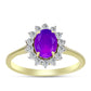 Kullattu hopeaSormus Violetilla Akaatilla ja Valkoisella Topaasilla