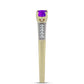 Kullattu hopeaSormus Violetilla Akaatilla ja Valkoisella Topaasilla