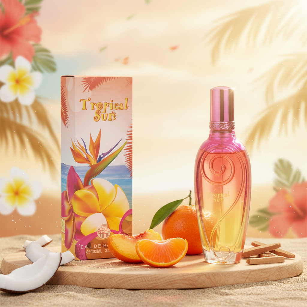 EDP 100ml “Tropical Sun“ Real Time,  korkea 3%:n hajusteöljypitoisuus 6 