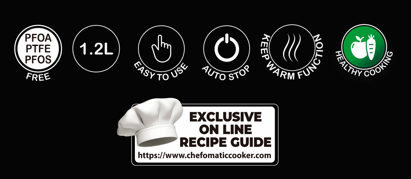 Chef-O-Matic Cooker Compact -riisinkeitin ja höyrykeitin