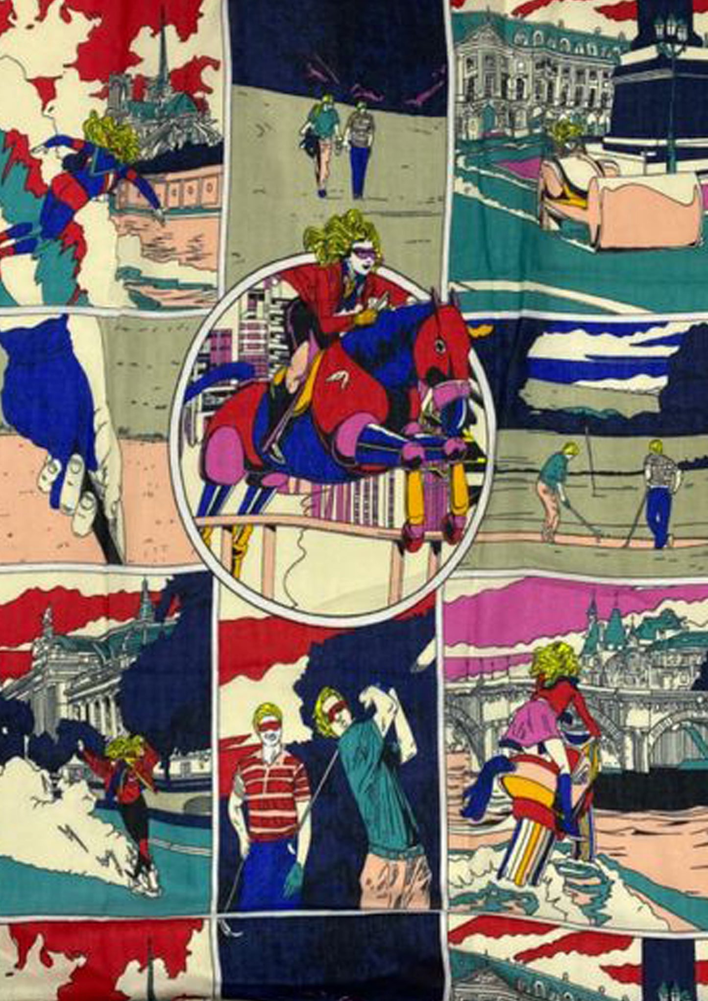 Puuvillahuivi/-saali, 85 cm x 180 cm, Roy Lichtenstein - 60-luvun Pop Art