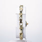 2 kpl kullattua metalliseoskelloa ja rannekoru valkoisilla Emporia-kiteillä, valkoinen kellotaulu
