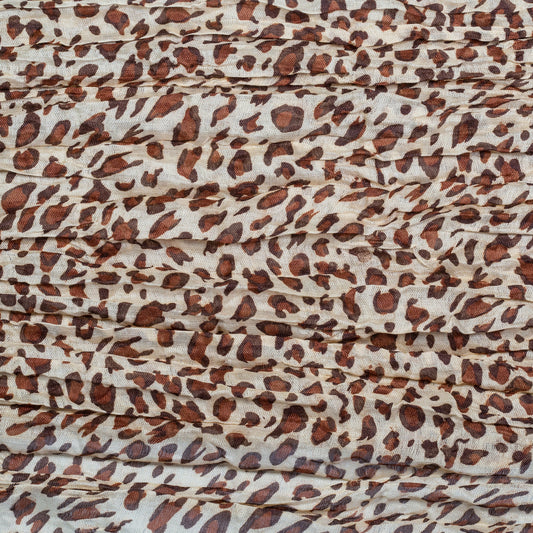Muotihuivi, 100% viskoosia, 160 cm x 50 cm, leopardiruskea