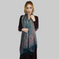 100% aito Pashmina-kashmirhuivi/-saali, 70 cm x 180 cm, kiiltävä, sinivihreä