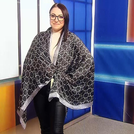 100% aito silkkihuivi/-saali, 90 cm x 180 cm, harmaa