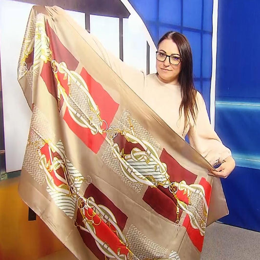 Silkkihuivi/-saali, 90 cm x 180 cm, solkikuvioitu