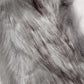 Grey 100% Viscose Plain Faux Fur Pull Through Scarf, 13.5 x 125cm