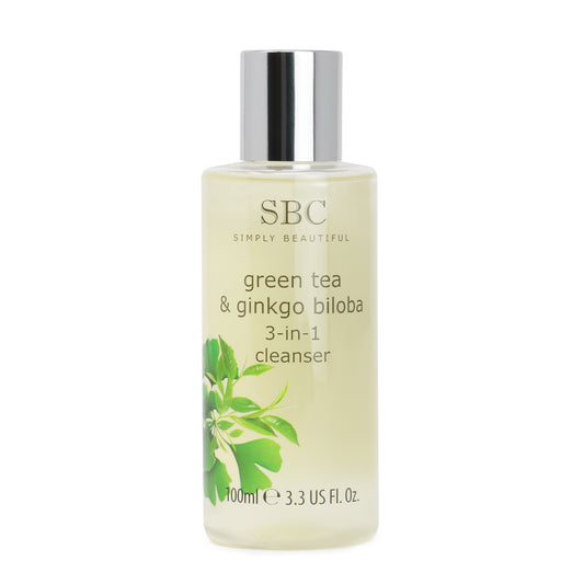 Vihreä tee & Ginkgo Biloba energisoiva 3-in-1 kasvojen puhdistusgeeli, 100 ml