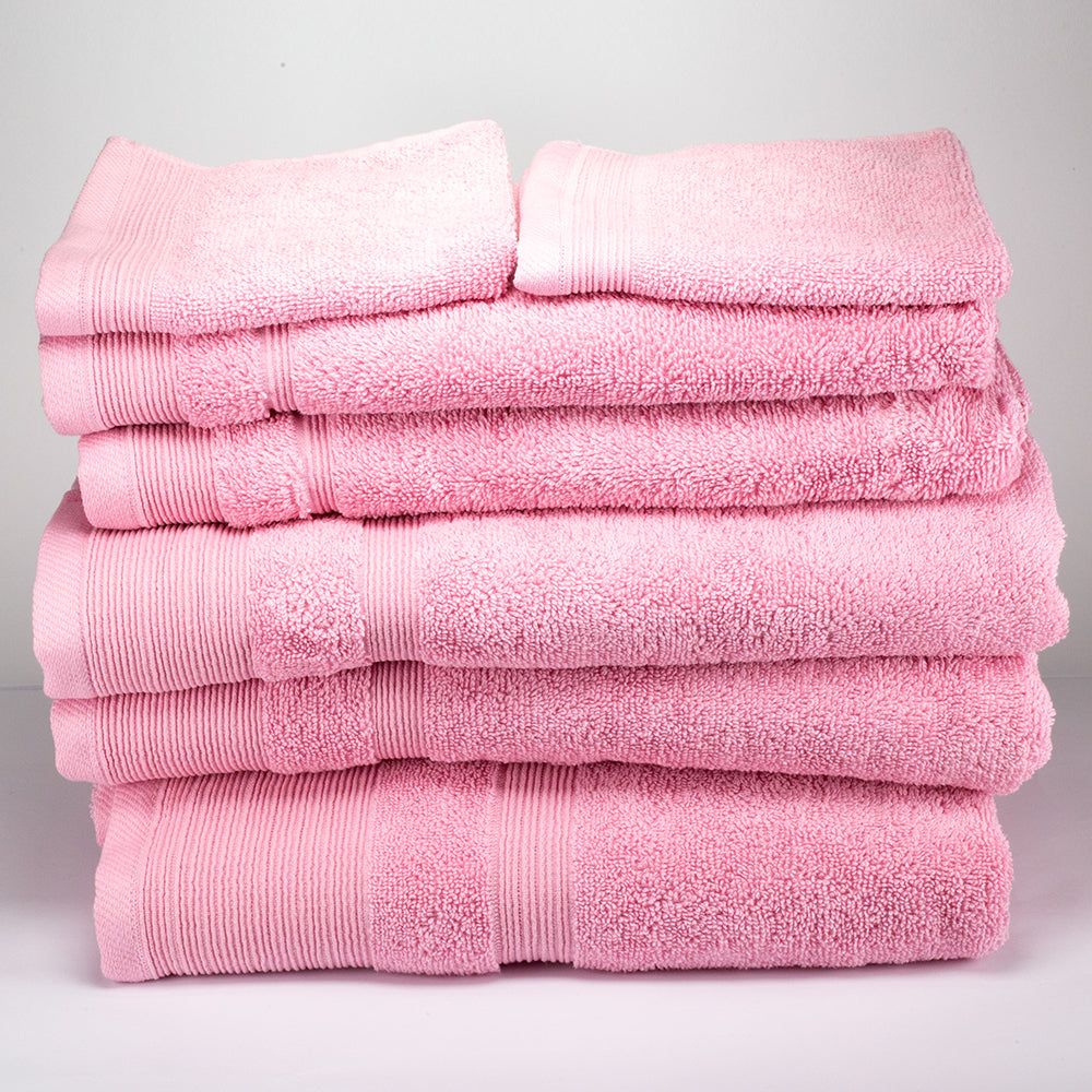 3+3+1 Suuri kylpylakana lahjasetti 100% mikropuuvillapyyhkeitä, 500 GSM, pastellipinkki 6 