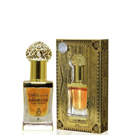 12 ml Hajusteöljy Khashab & Oud Gold Edition - Itämainen Hedelmäinen ja Kukkainen Tuoksu Miehille