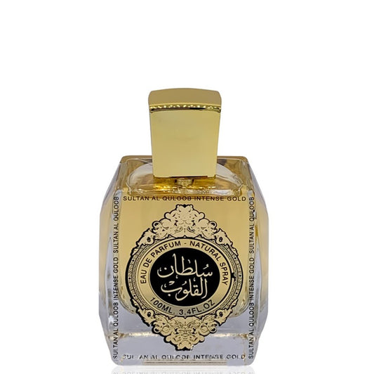 100 ml Eau de Parfum Sultan Al Quloob Intense Gold - Mausteinen ja Puinen Tuoksu Miehille ja Naisille