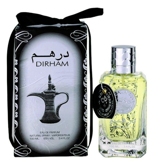 100 ml Eau de Perfume Dirham Silver - Kukkainen Santeli ja Sitrus Tuoksu Miehille