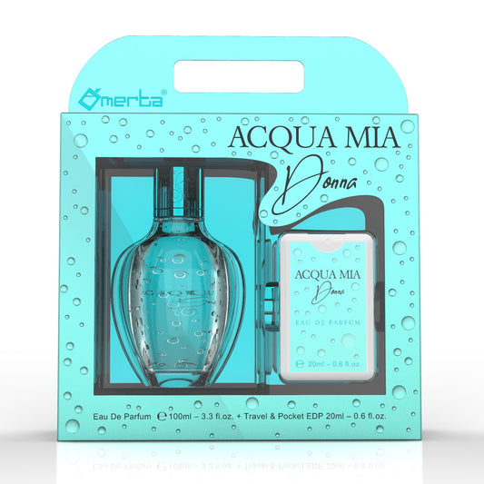 100 ml + 20 ml Eau de Perfume "ACQUA MIA DONNA" - Kukkainen ja Hedelmäinen Tuoksu Naisille