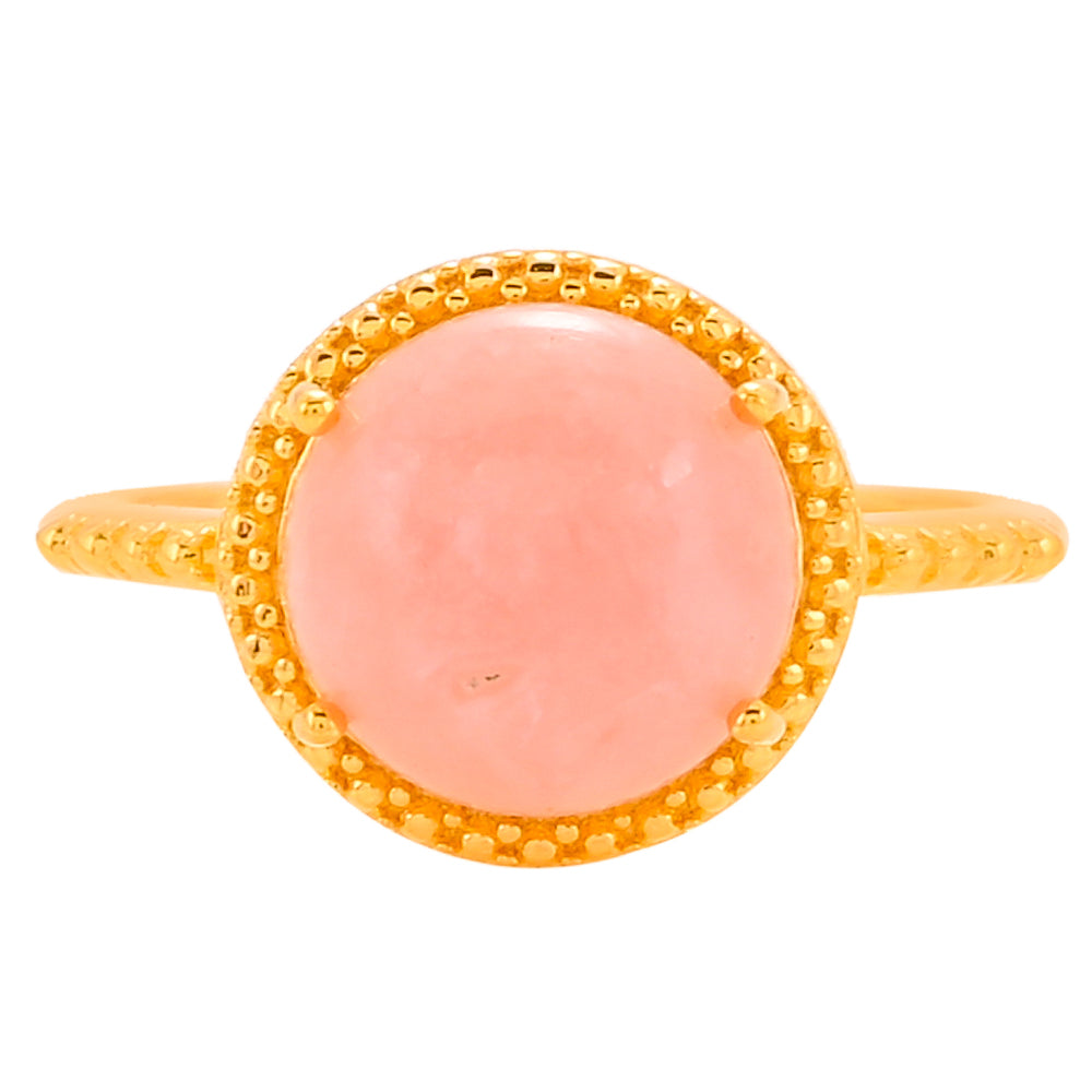 Kullattu hopeasormus Vaaleanpunaisella Opaalilla