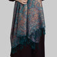 100% aito Pashmina-kashmirhuivi/-saali, 70 cm x 180 cm, kiiltävä, sinivihreä