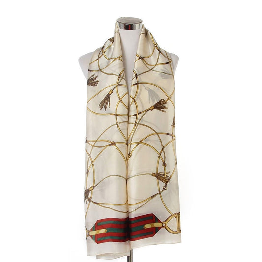 100% aito silkkihuivi/-saali, 90 cm x 180 cm, kerma