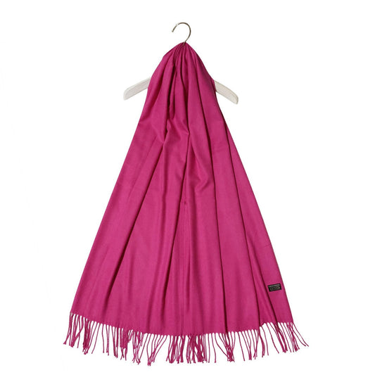 100% aito Pashmina-kashmirhuivi/-saali, 70 cm x 170 cm, fuksia