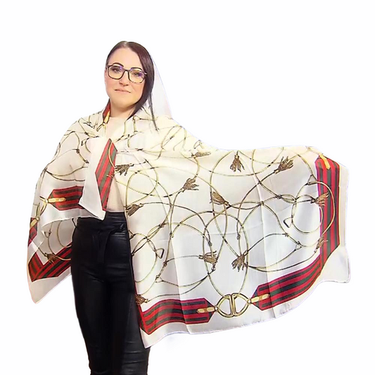 100% aito silkkihuivi/-saali, 90 cm x 180 cm, kerma