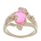 Kullattu hopeasormus Lega Dembin Vaaleanpunaisella Opaalilla ja Valkoisella Topaasilla