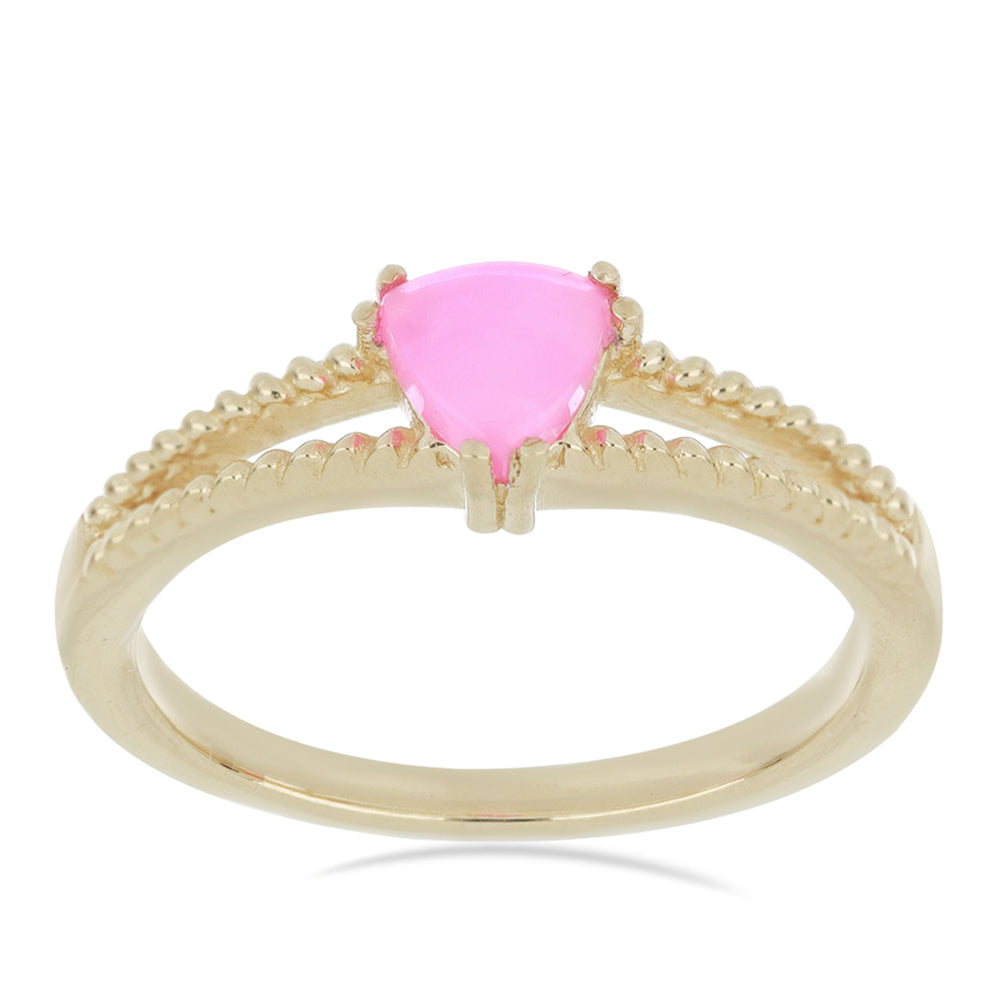 Kullattu hopeasormus Lega Dembin Vaaleanpunaisella Opaalilla