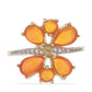 Kullattu hopeasormus Lega Dembin Oranssilla Opaalilla ja Valkoisella Topaasilla