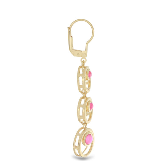Kullatut hopeat korvakorut Lega Dembin Vaaleanpunaisella Opaalilla