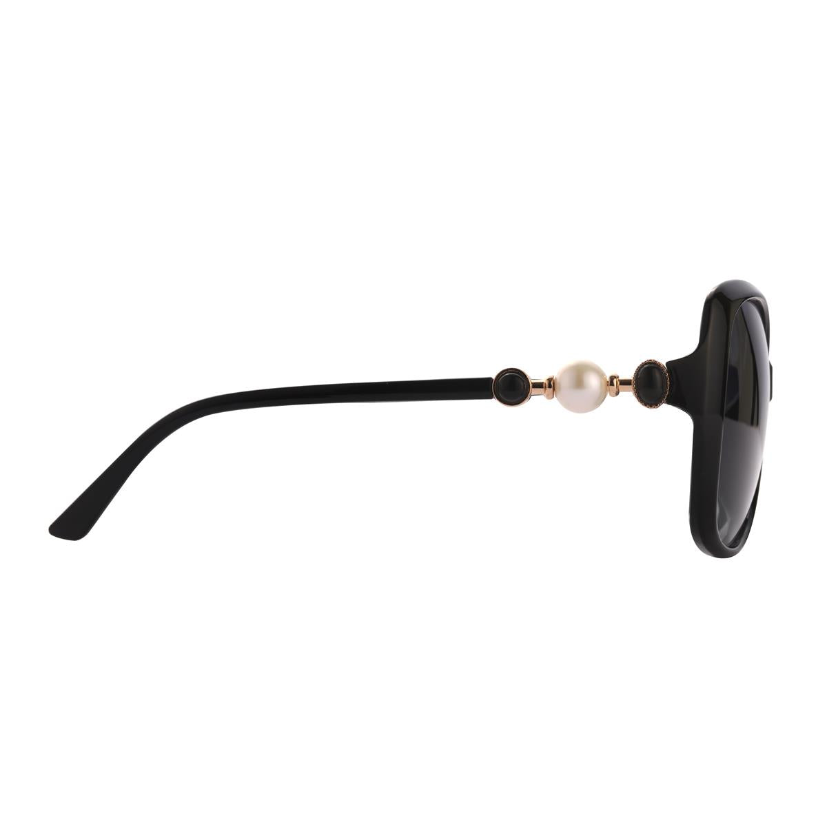 Gemporia: Black Framed Polarised/UV400 Sunglasses with Black Obsidian and Freshwater Pearl ATGW 5.04cts 2 