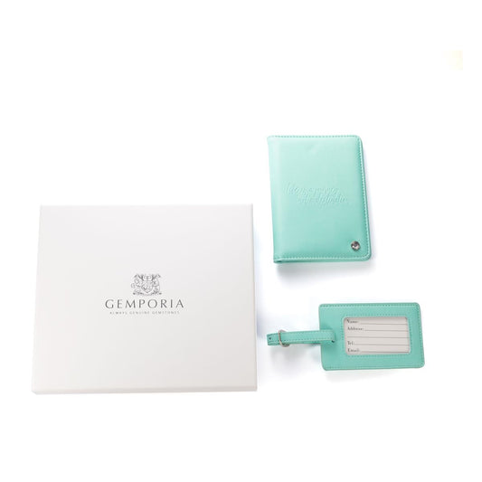 Gemporia: Turquoise Passport Travel Set with Clear Quartz ATGW 3cts